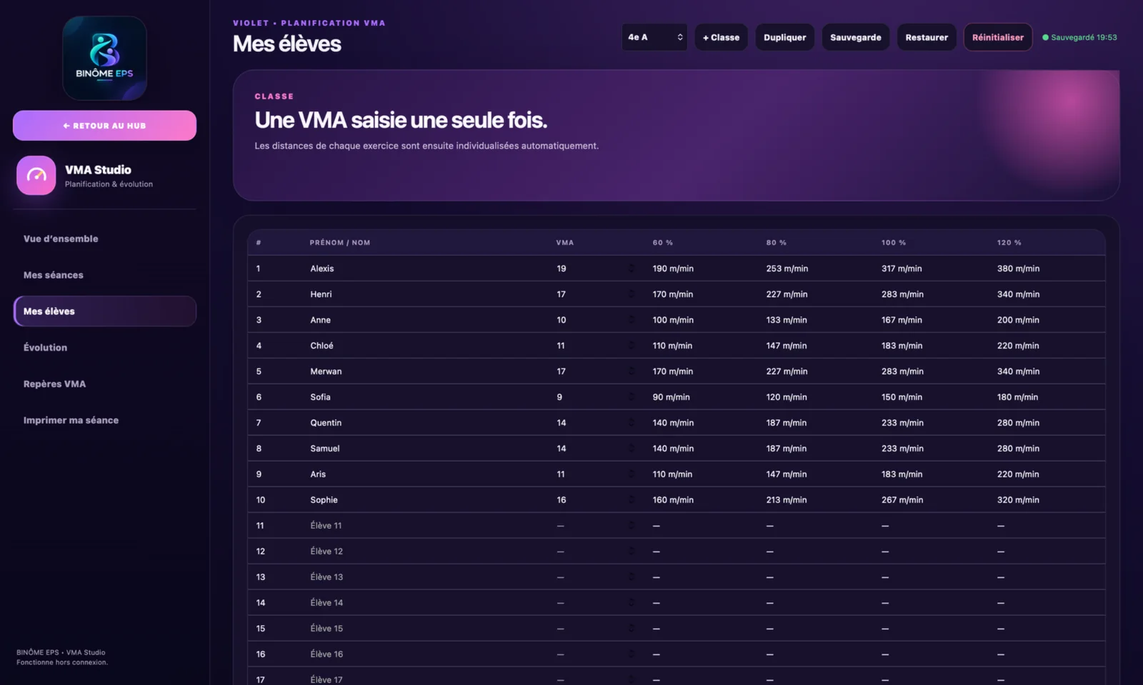 VMA Studio — VMA des élèves